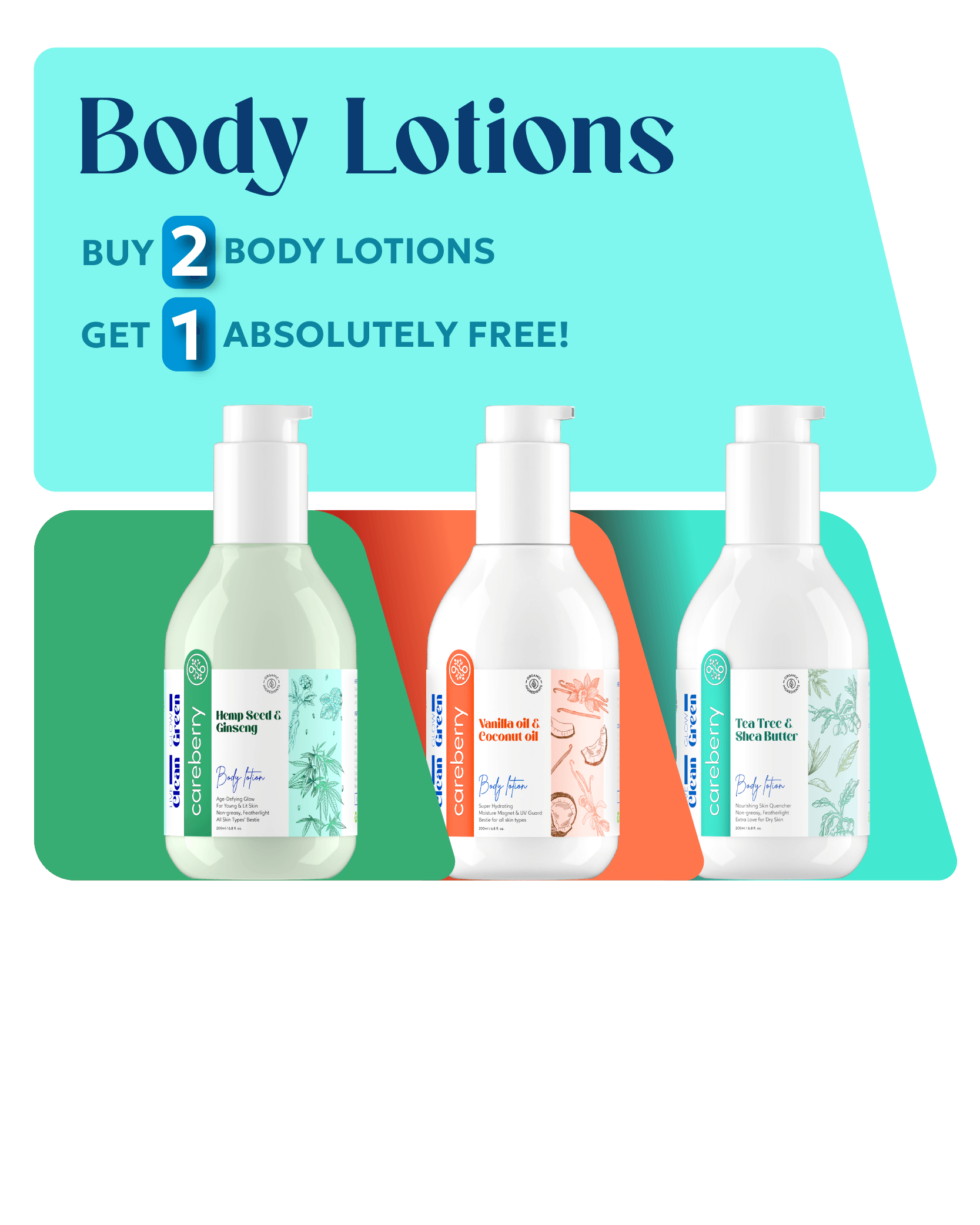 Buy 2 body lotions of Careberry and get 1 free