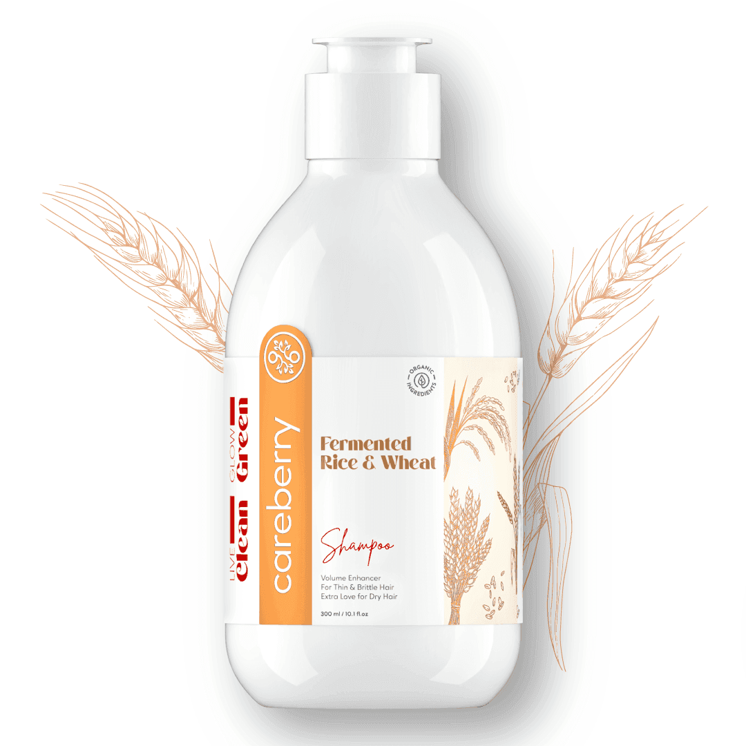 Fermented Rice & Wheat Volumizing Shampoo | For Thin, Dry Hair | Adds Shine & Strength (Pack of 2 300ml each) - Careberry