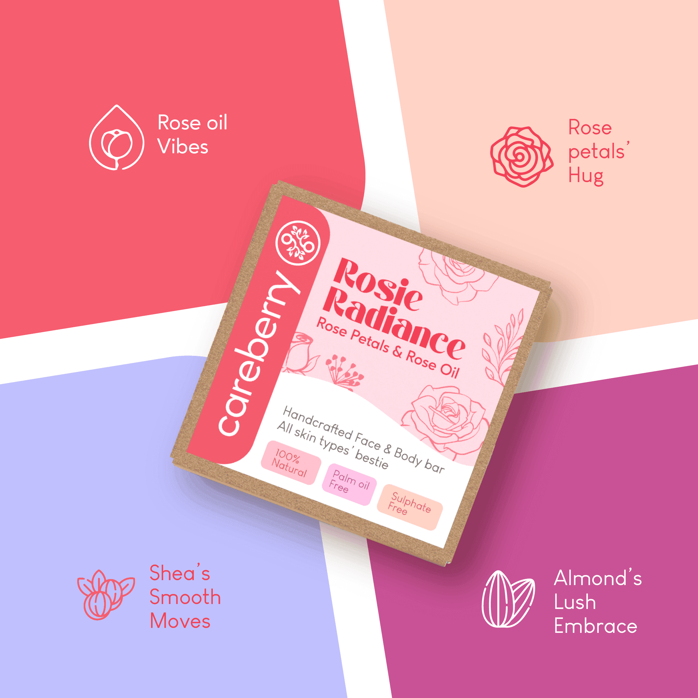 Ayurvedic Rose Petals & Rose Oil Face & Body Bar